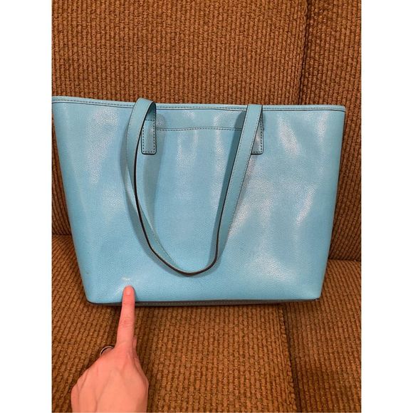 Michael Kors Robin Egg Blue Tote Saffiano Leather Purse Bag, MSRP $398 - Picture 8 of 15